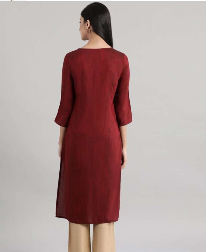 Aurelia Floral Yoke Design Zari Kurta - Image 4