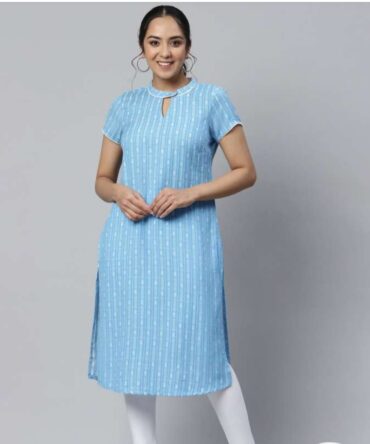 Aurelia Women Striped Keyhole Neck Kurta