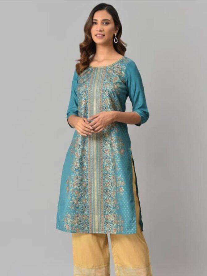 AURELIA Printed Straight Kurta - Image 4