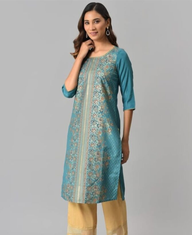 AURELIA Printed Straight Kurta - Image 2