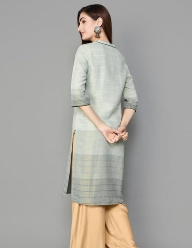 AURELIA Foil Print Straight Kurta - Image 4