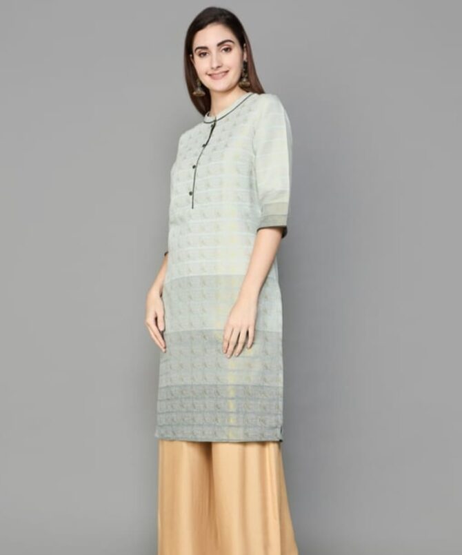 AURELIA Foil Print Straight Kurta