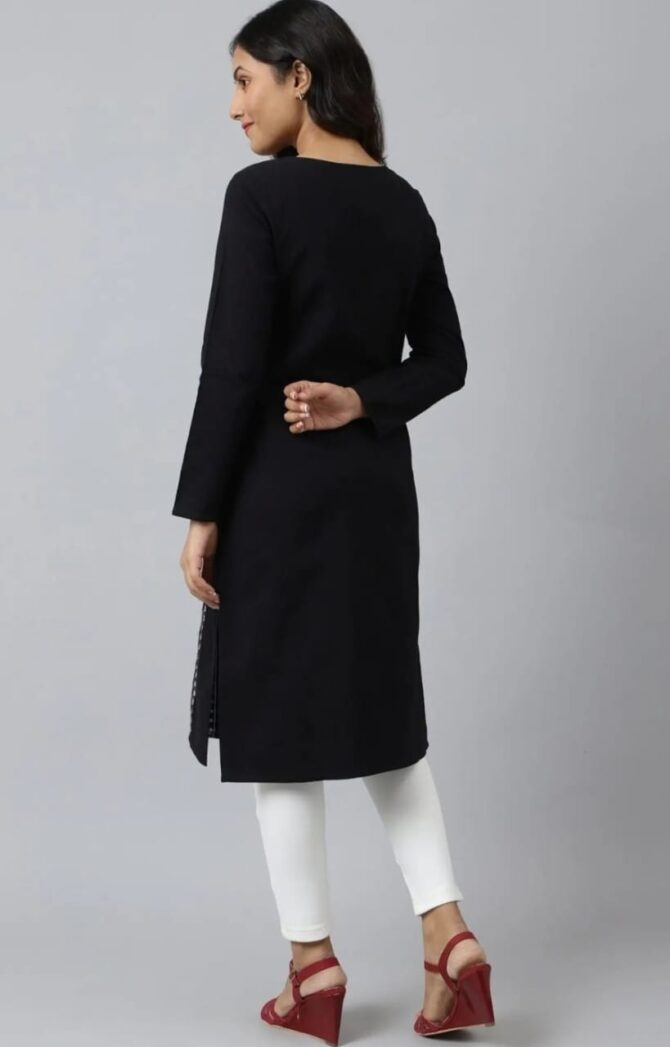 Aurelia Black Straight Kurta - Image 4