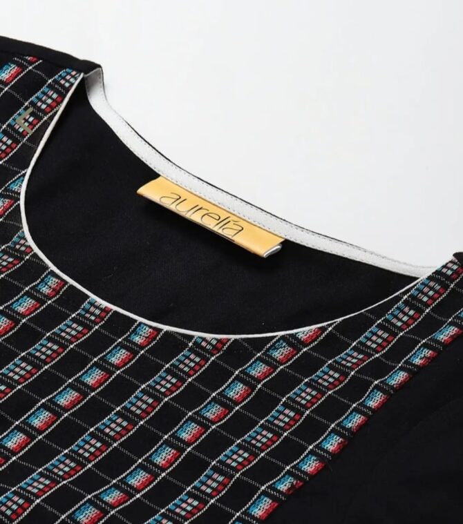 Aurelia Black Straight Kurta - Image 2