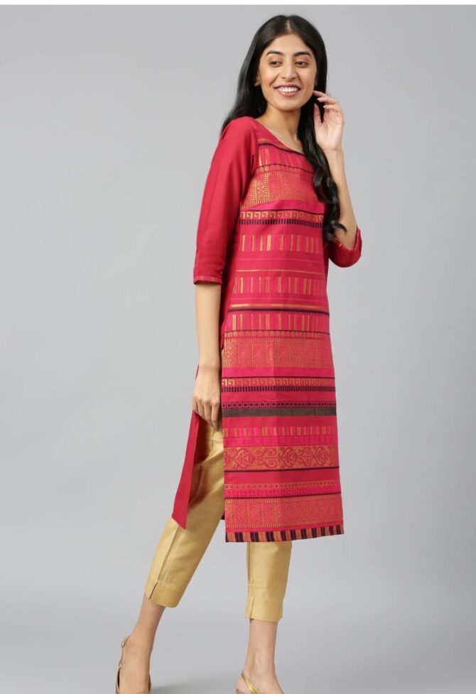 AURELIA Woven Straight Kurta - Image 6