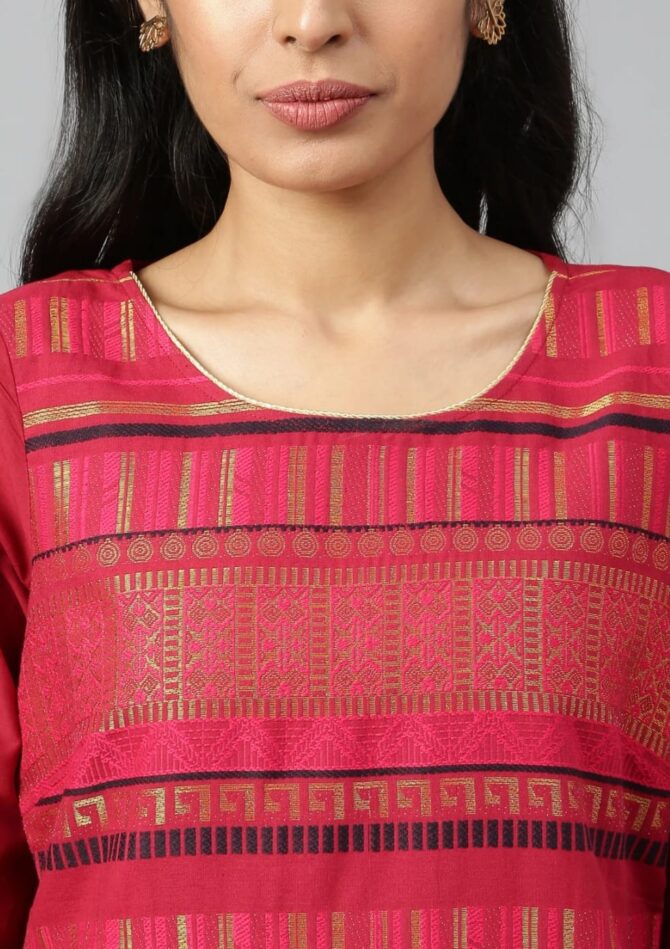 AURELIA Woven Straight Kurta - Image 7
