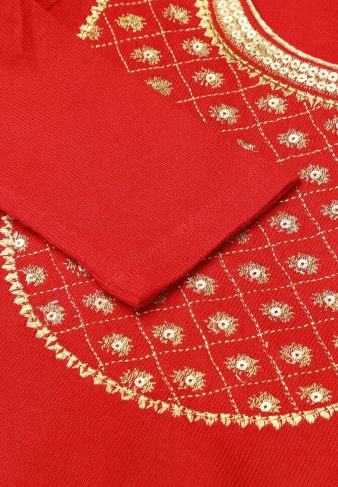 Red Winter Kurta - Image 7