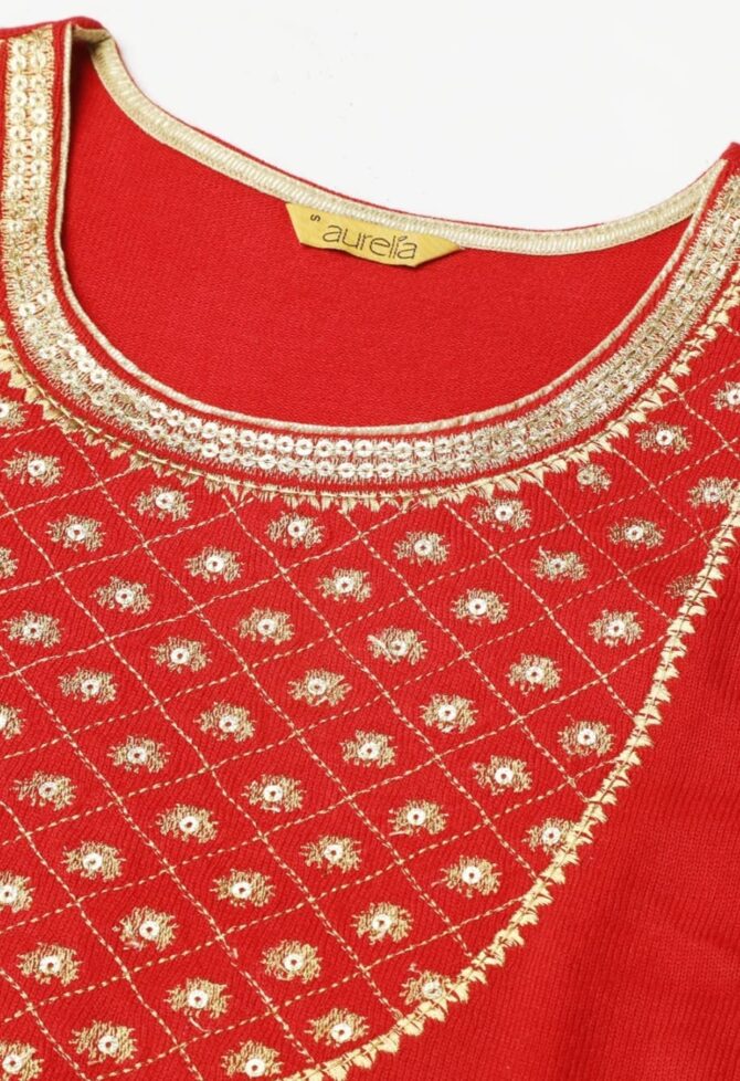 Red Winter Kurta - Image 3