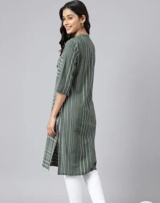 Aurelia Striped Straight Kurta - Image 5