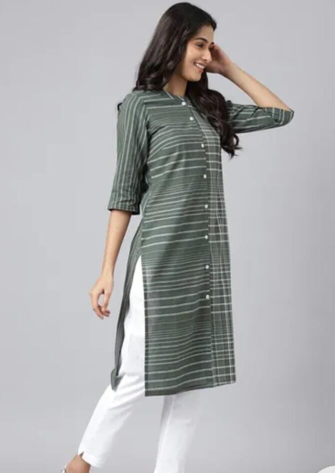 Aurelia Striped Straight Kurta - Image 3