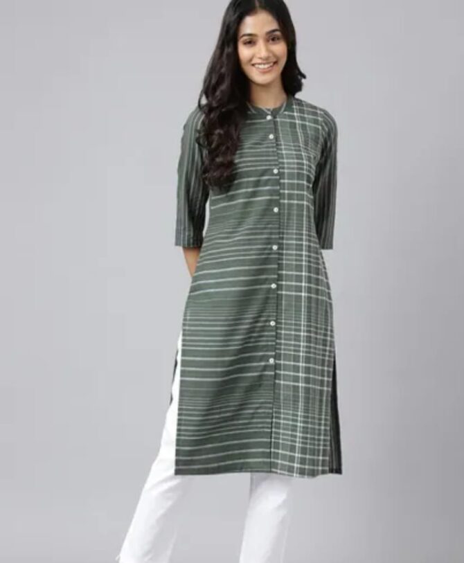 Aurelia Striped Straight Kurta - Image 2