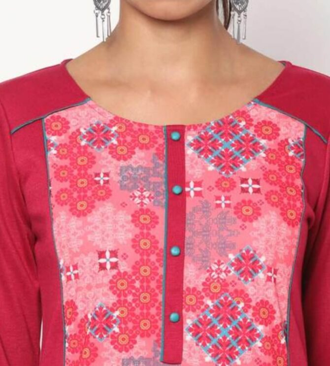 AURELIA Floral Print Straight Kurta - Image 4