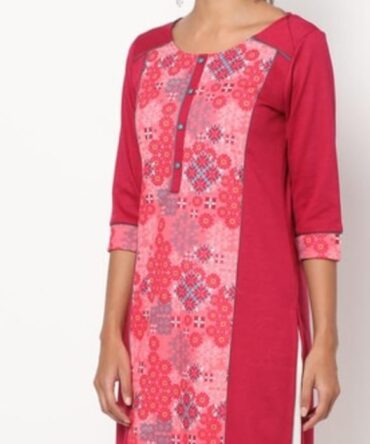 AURELIA Floral Print Straight Kurta