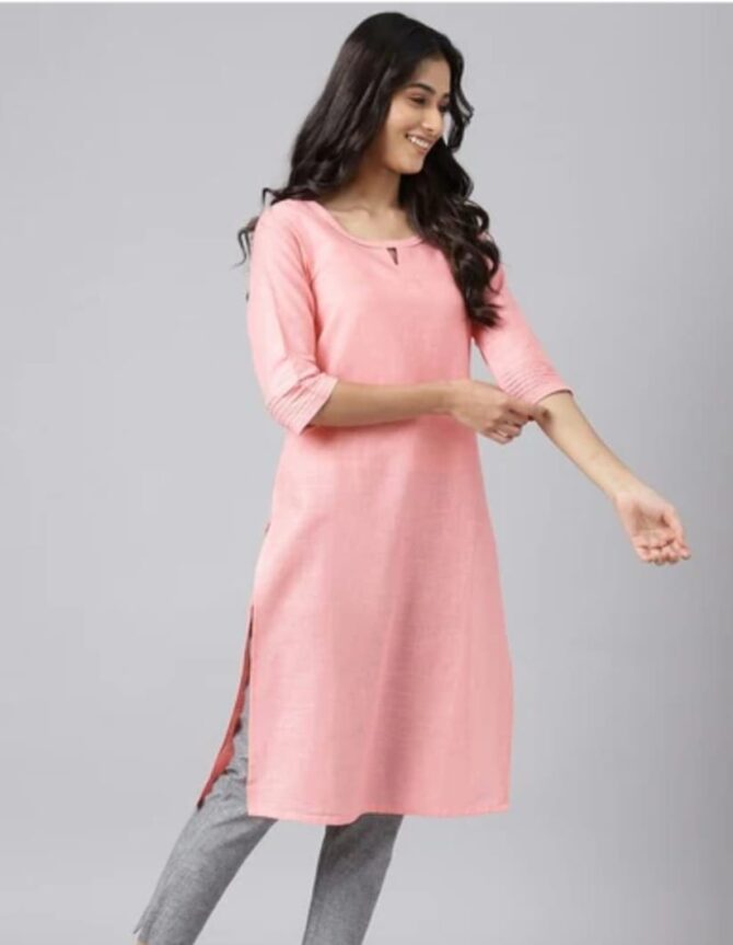 AURELIA Round-Neck Straight Kurta - Image 3