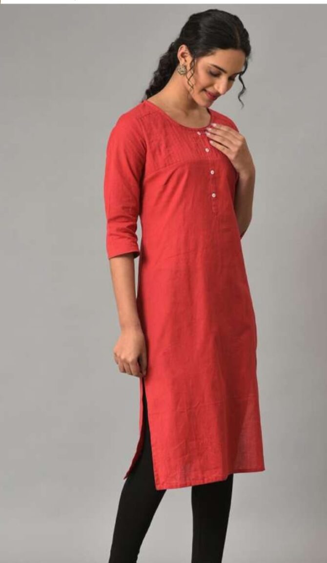 AURELIA Solid Straight Kurta - Image 3