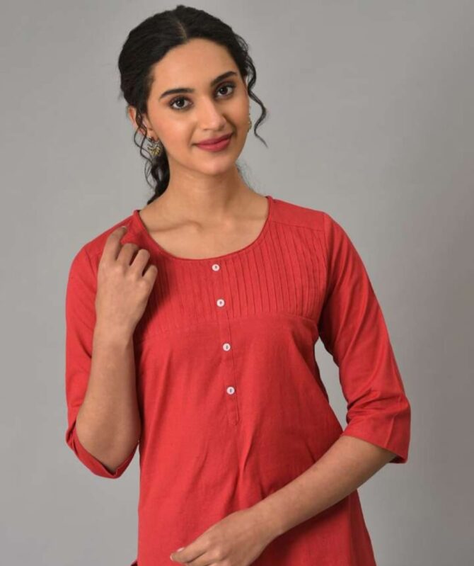 AURELIA Solid Straight Kurta - Image 2