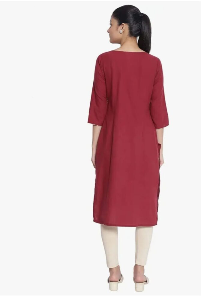 Aurelia Women's Cotton Regular Fit Casual Kurta - Image 3