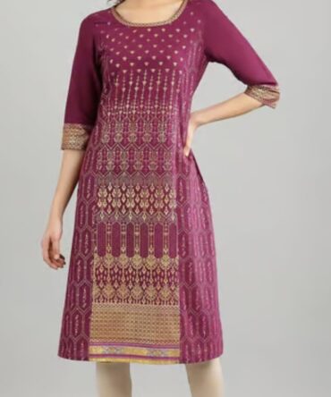 Aurelia Purple Printed Kurta